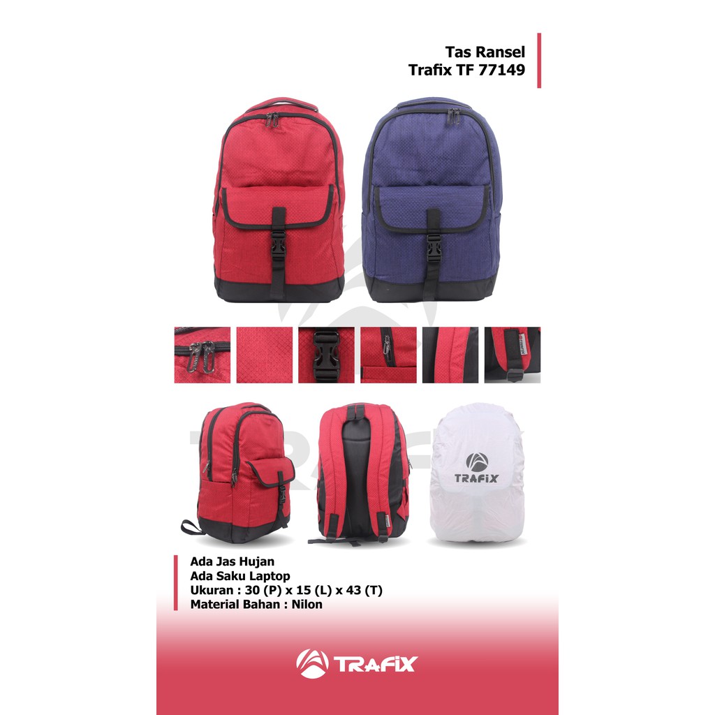 [KLIKTAS] Tas ransel laptop Trafix TF77149 backpack sekolah kuliah tas punggung