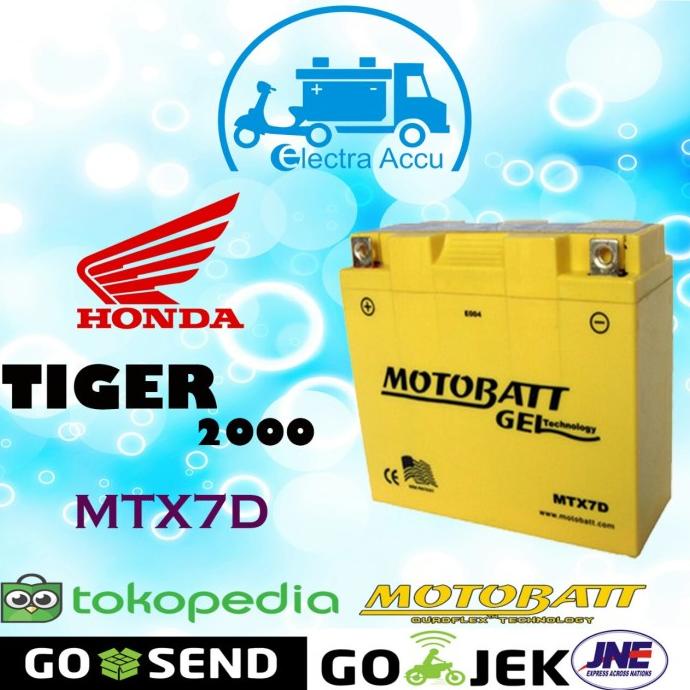 Aki motor honda Tiger 2000 motobatt MTX7D Aki kering electra87