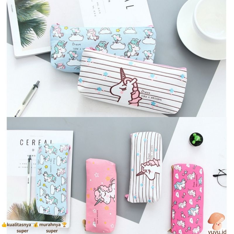 

Tempat Pensil Model Unicorn Bahan Kanvas/ Unicorn Canvas/Tempat Pensil Sekolah Anak
