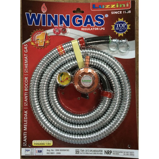 SELANG GAS PAKET REGULATOR GAS LPG LUZZINI WINN GAS