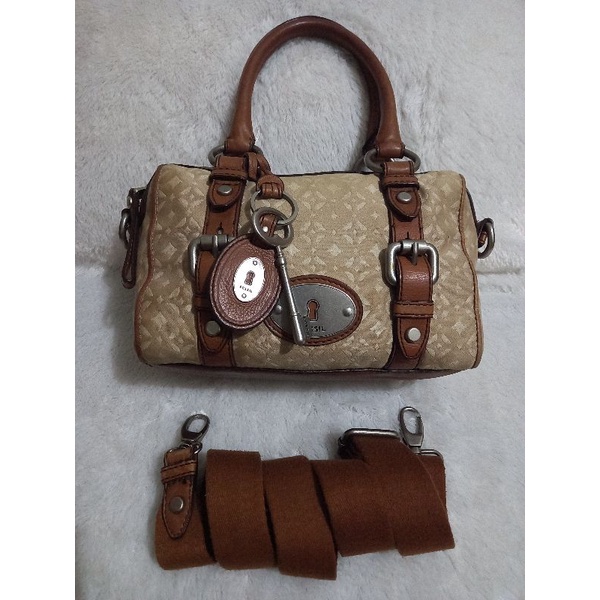 tas fossil maddox satchel small pecan preloved
