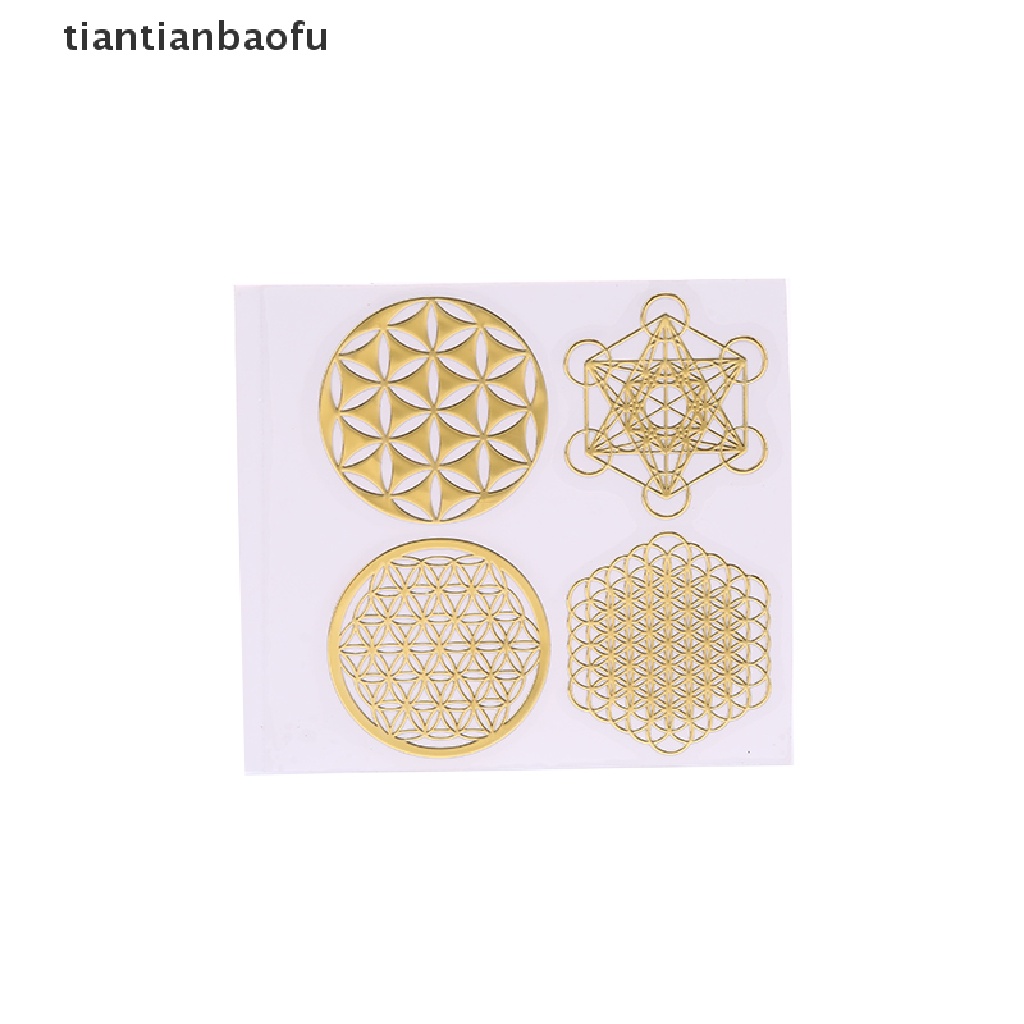 [tiantianbaofu] 4Pcs/Set Orgonite Sticker Flower Life Tree DIY Energy Tower Material Resin Craft Boutique