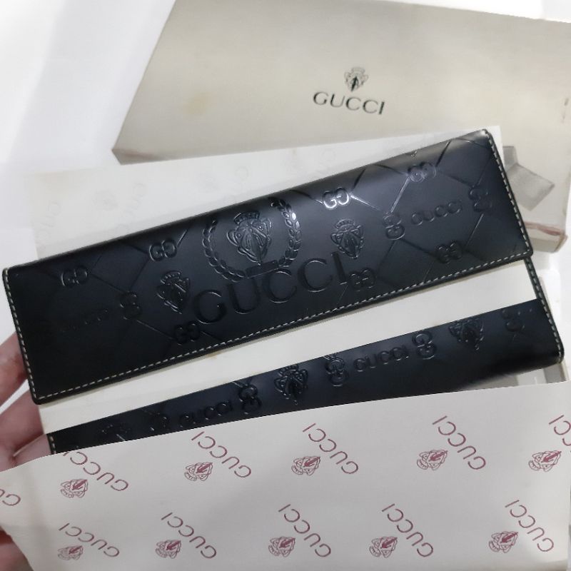 Gucci Black Matte Long Wallet Premium - Dompet Panjang