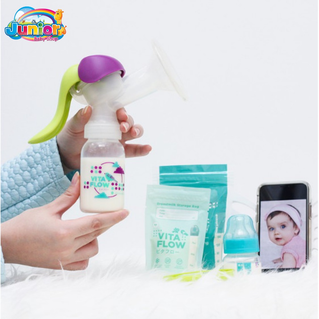 VITAFLOW Breast Milk Storage Bottle 3 in 1 PP 140ml 4 pcs Animal - Botol Penyimpan Asi