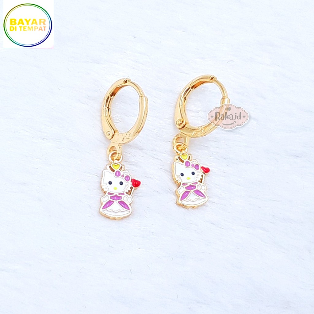 RAKA Acc - Anting Clip / Klip Kitty Gaun Pink Perhiasan Aksesoris Wanita 538