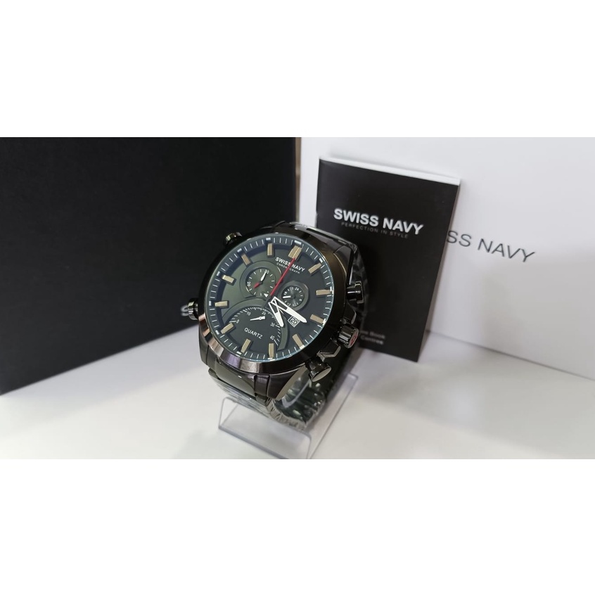 Jam Tangan Pria Swiss Navy SN-8339 FULL BLACK ORIGINAL