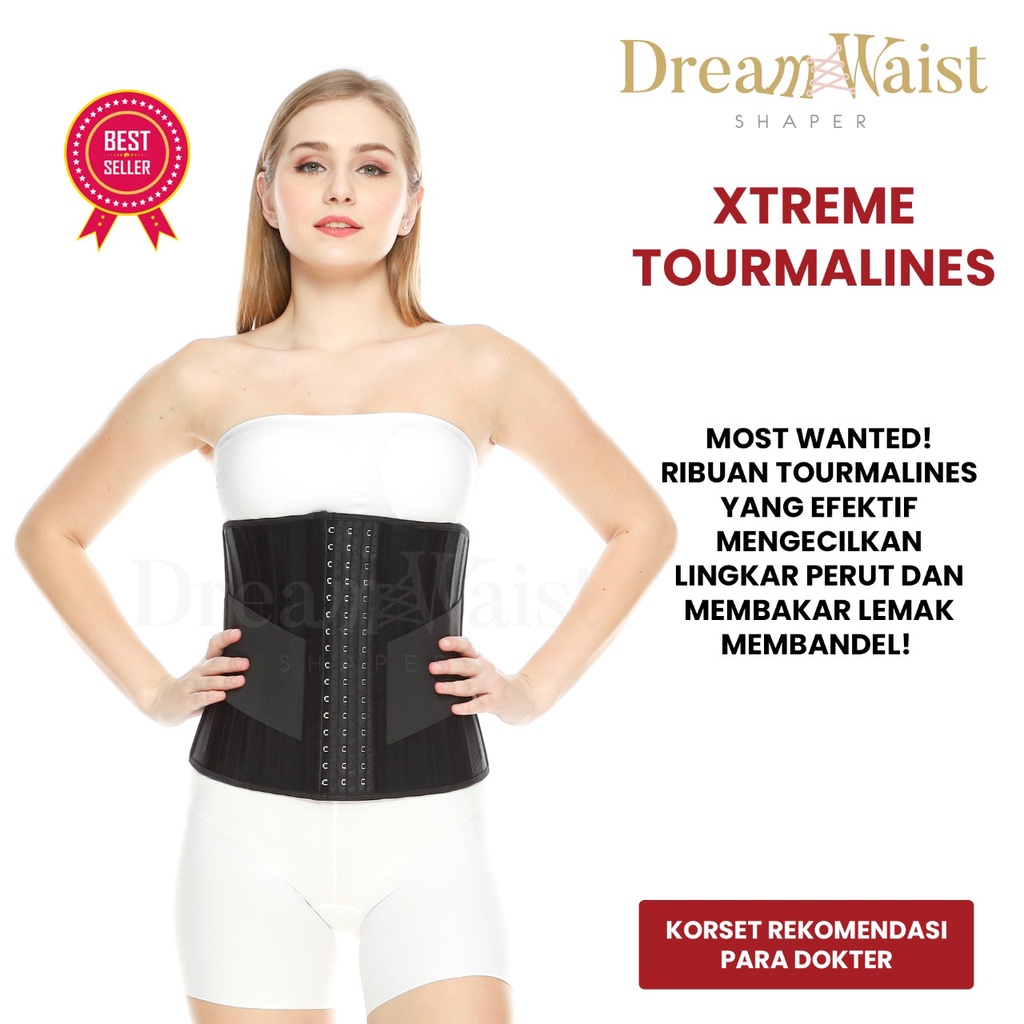DreamWaist - Xtreme Tourmalines Shaper - Korset Pelangsing Perut 25 Bones Pembakar Lemak - Korset Terampuh