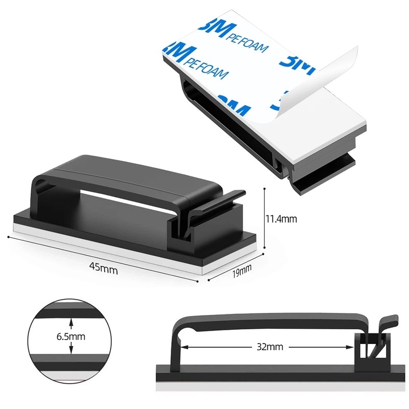 Gesper Pengikat Kabel Portable Multifungsi Dengan Perekat 3m