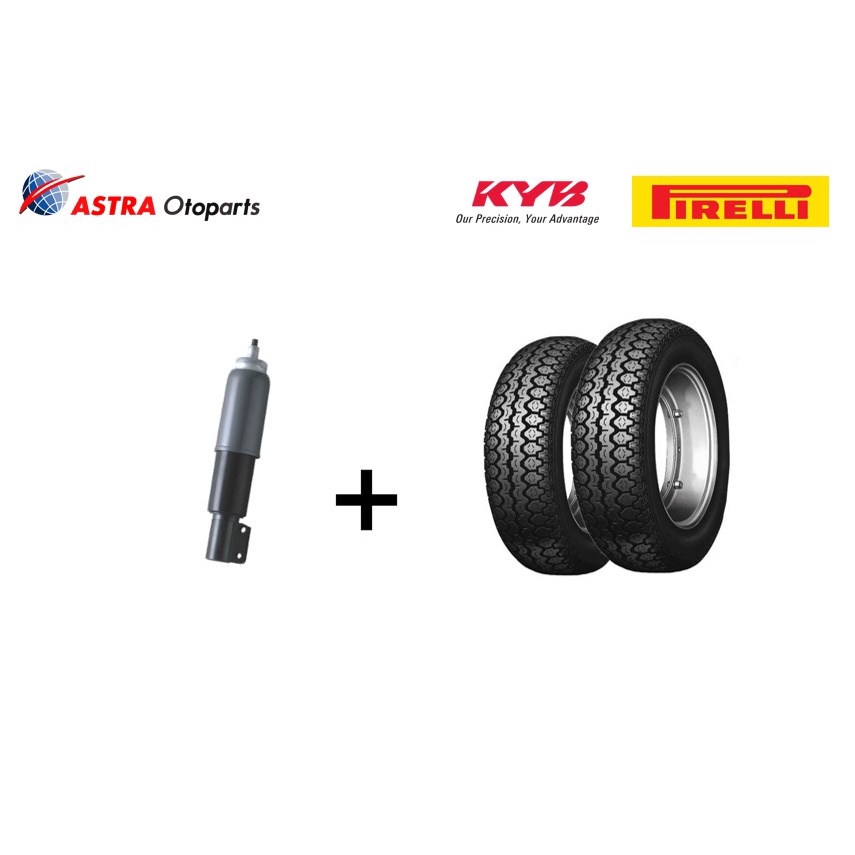 Bundling Shock Kayaba Vespa PX-150 dan 2 Pcs Ban Pirelli SC 30 3.00-10 42J untuk Vespa Classic  (KYOC-4010+401900+401900)