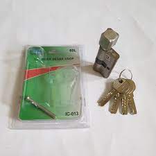 Kunci Pintu Rumah Cylinder Besar  Silver Kuningan IGM