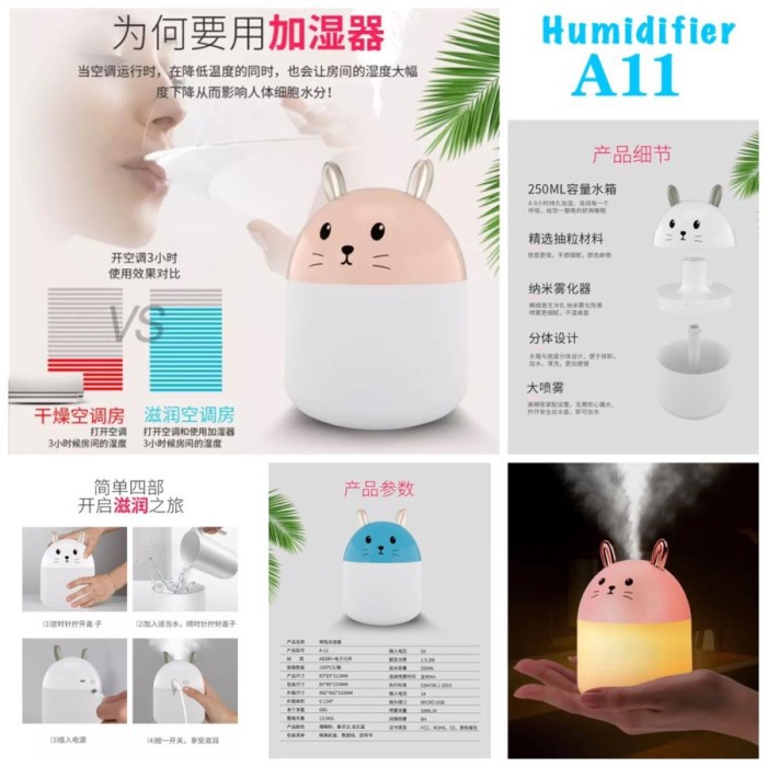 Humidifier A11 Diffuser Pelembab Udara Arometherapy ruangan Grosir