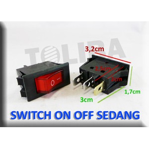 saklar switch on off on-off medium sedang Kaki 3 pin 3 lampu