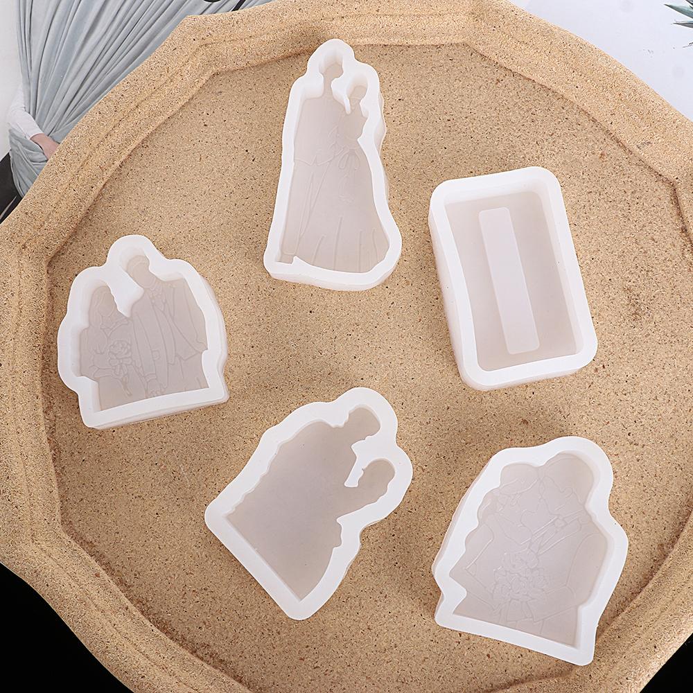 R-bunga Pernikahan Foto Resin Cetakan Resin Pengantin DIY Art Coaster Silicone Mould