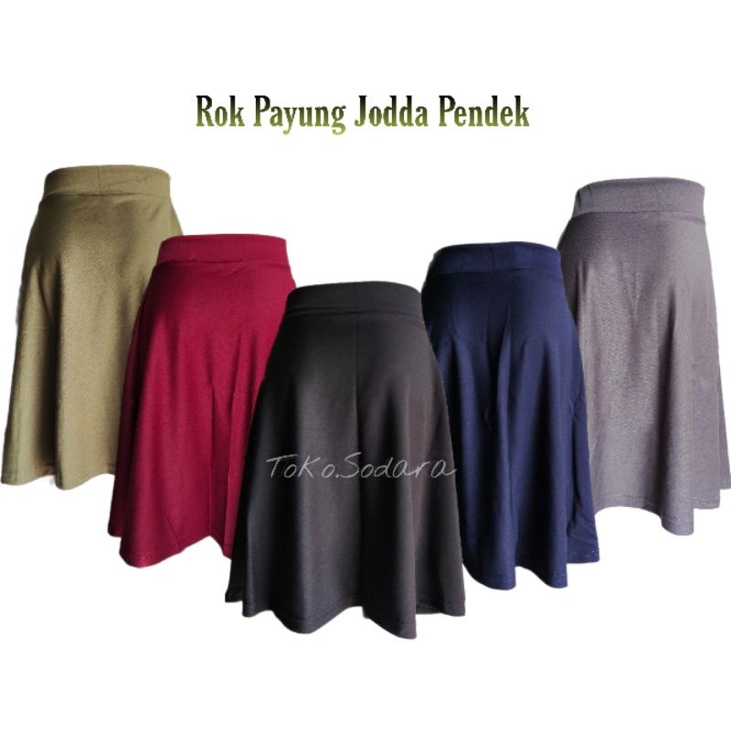 Rok Payung Jodda Scuba Pendek // Rok Flare skirt premium // Rok Wanita Mayung