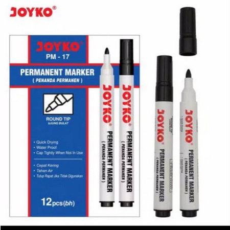 ( Ecer 1 Pc ) JOYKO - PERMANENT MARKER SPIDOL PERMANEN ROUND TIP PM 17 / PM 18