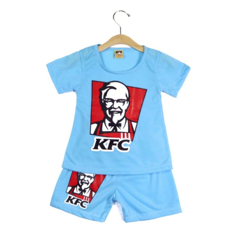 SETELAN BAJU ANAK PEREMPUAN SIKUNING MOTIF KFC 2-6 TAHUN NEW