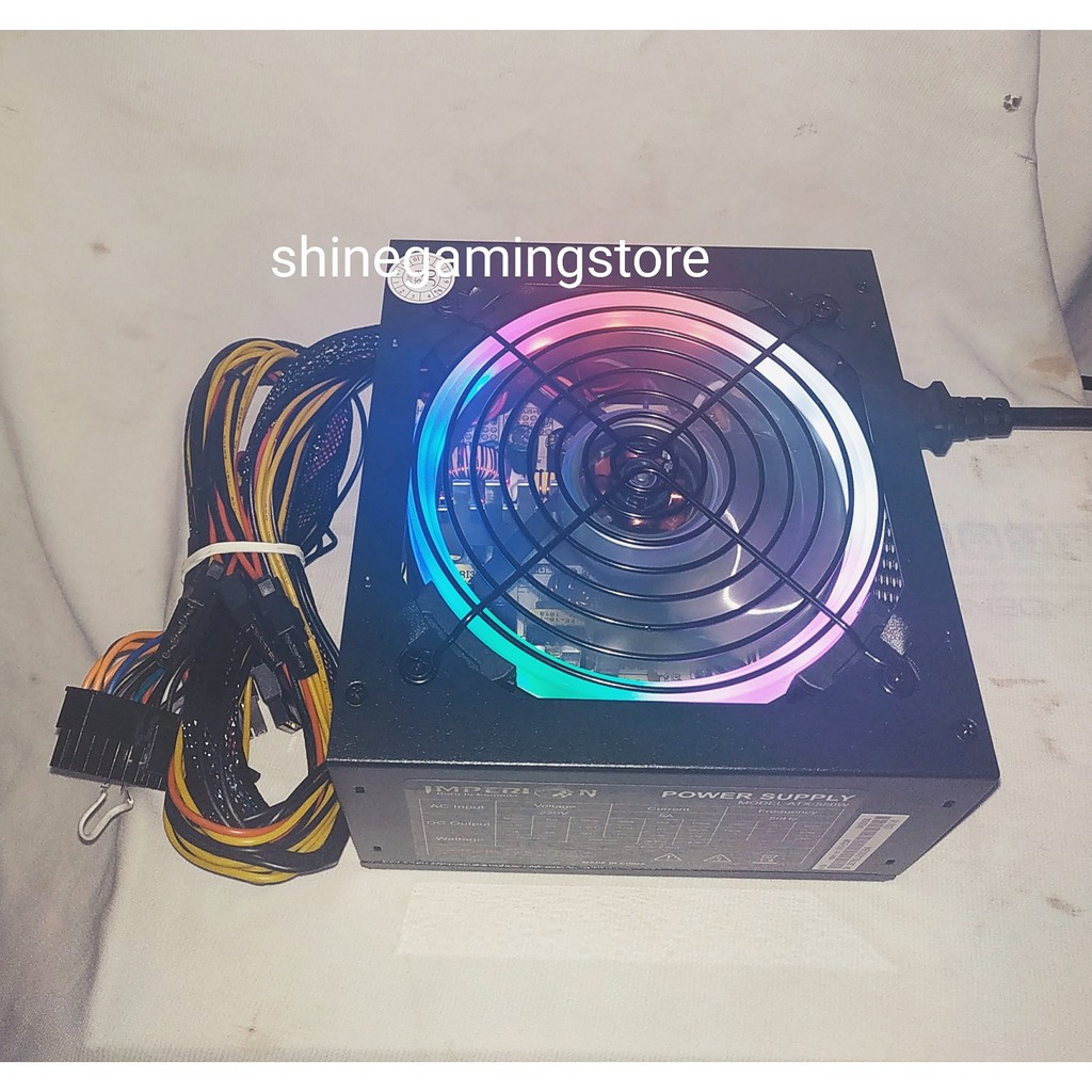 Power Suplay(PSU)Gaming Imperion 550w 6pin+4pin Rainbow RGB LED ATX