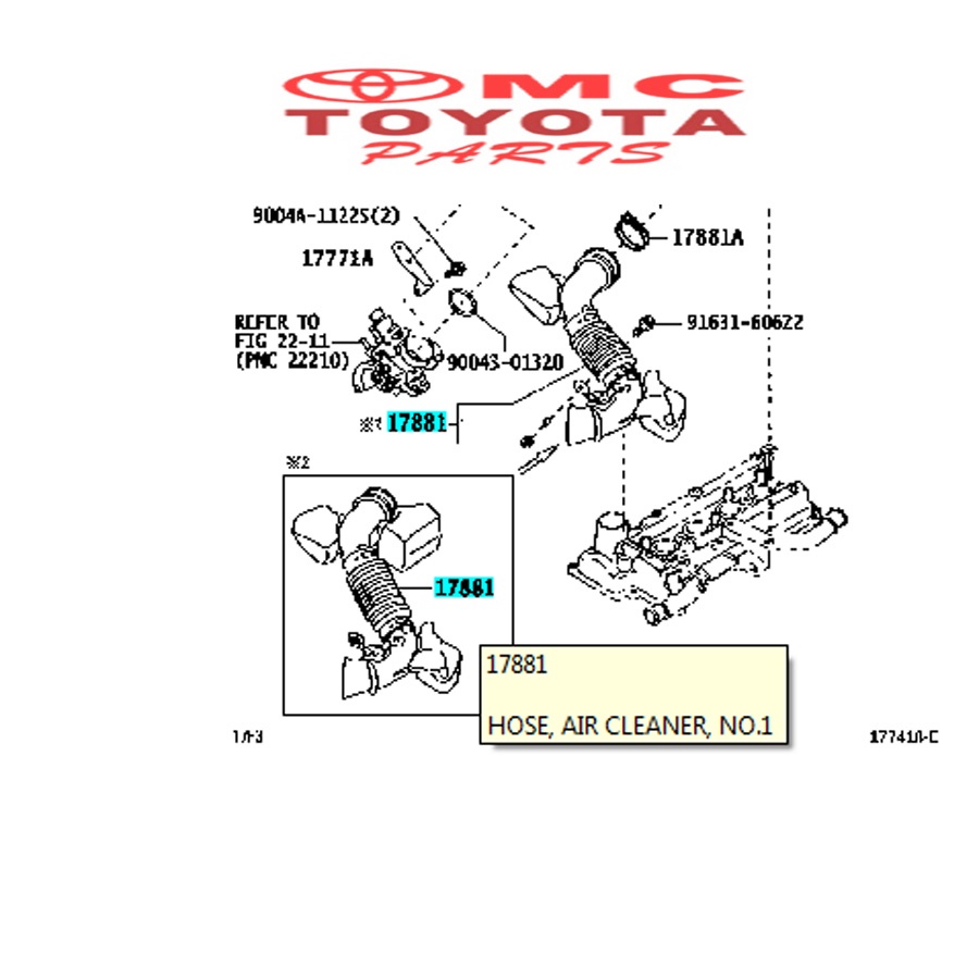 Selang Hawa Udara (Hose,Air Cleaner) Avanza Xenia All New 17881-BZ150