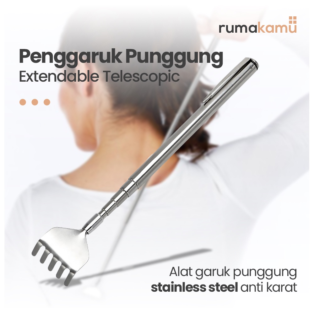 Alat Garuk Punggung Stainless Steel Extendable Telescopic