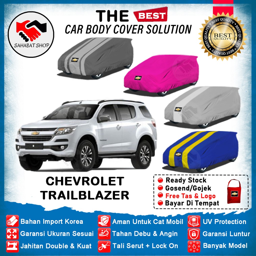 Sahabat Body Cover Mobil Blazer / Sarung Penutup Chevrolet Trail Blazer Outdoor 2011 2012 2013 2014 2015 2016 2017 2018 2019 2020 2021 2022 / Tutup Penutup Mantel Mantol Kelambu Bungkus Kerudung Terpal Pembungkus Mobil Waterproof Anti Air Model Biru