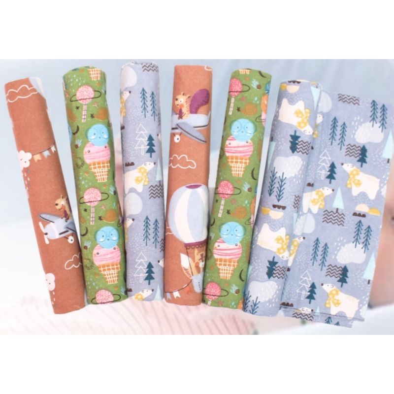 3PCS BEDONG BAYI VINATA JUMBO 125X90cm-BEDONG FLANEL FULL PRINT-BEDONG BAYI MURAH