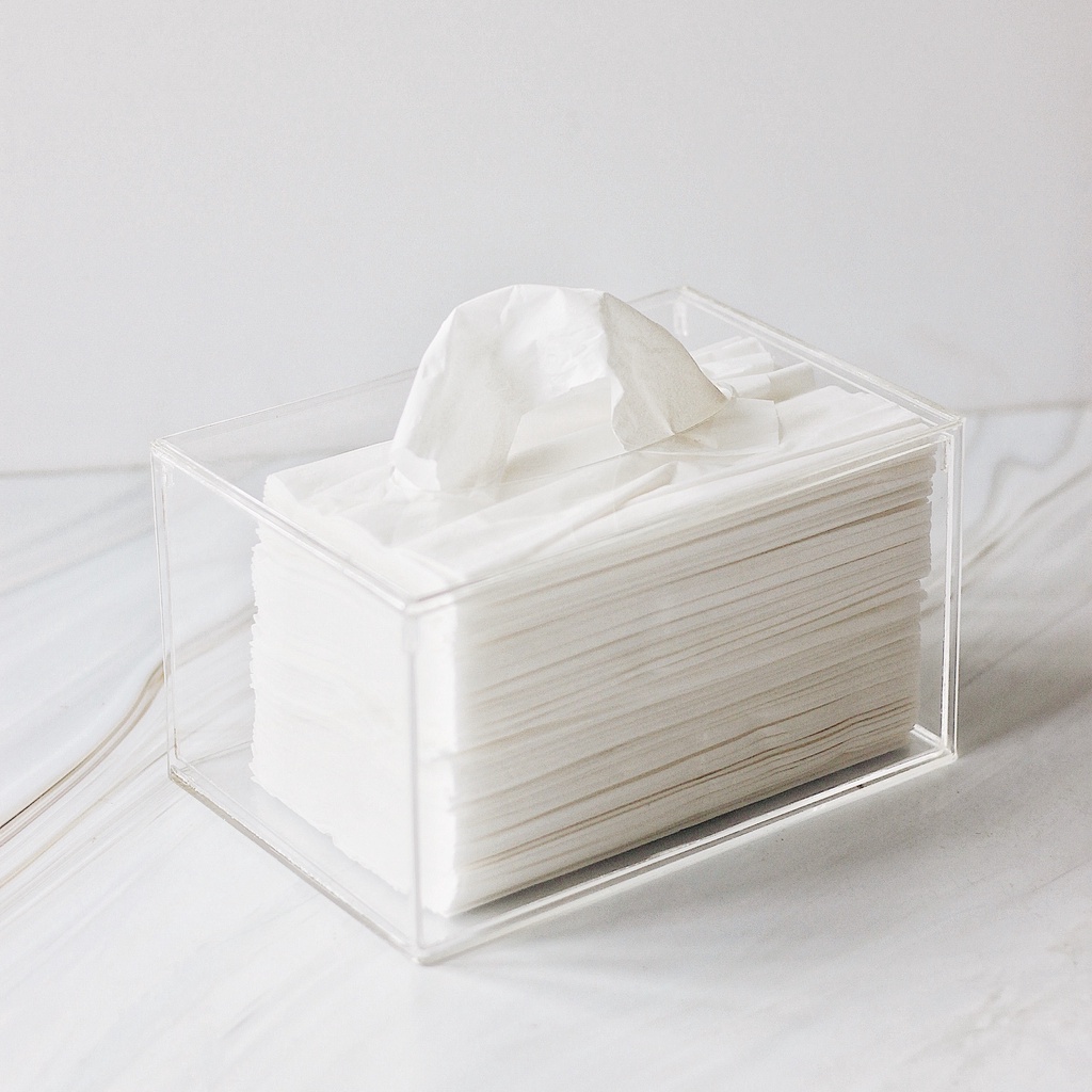 Tissue Holder Acrylic Makeup Organizer / Kotak Box Tisu Akrilik