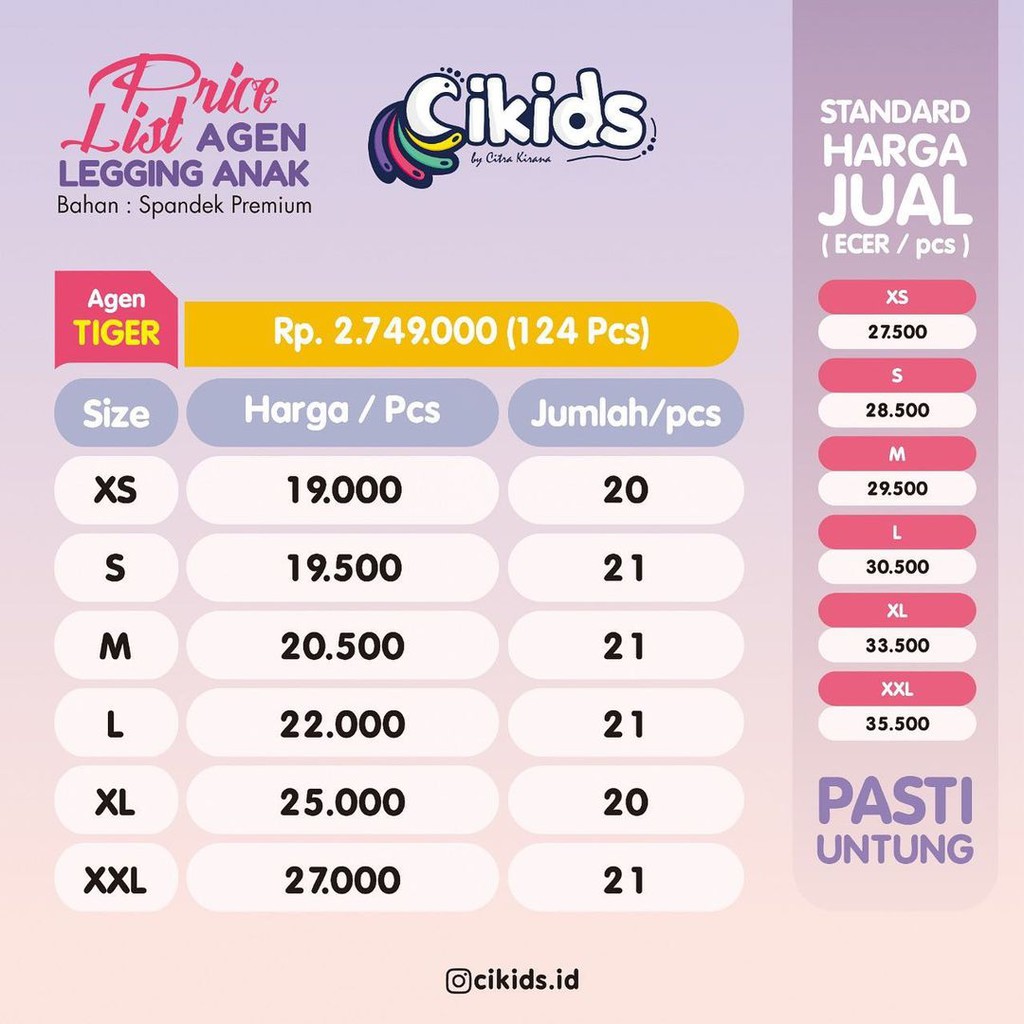 Cikids.id Legging Paket Agen Tiger