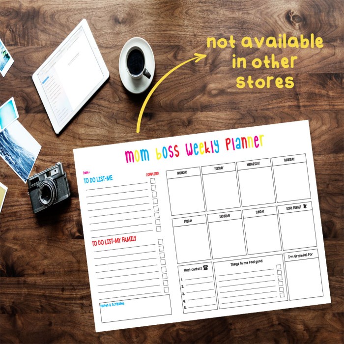 

Cantik Mum Boss Weekly Planner Wall Planner Dinding (Free 1Pcs Spidol) Bergaransi