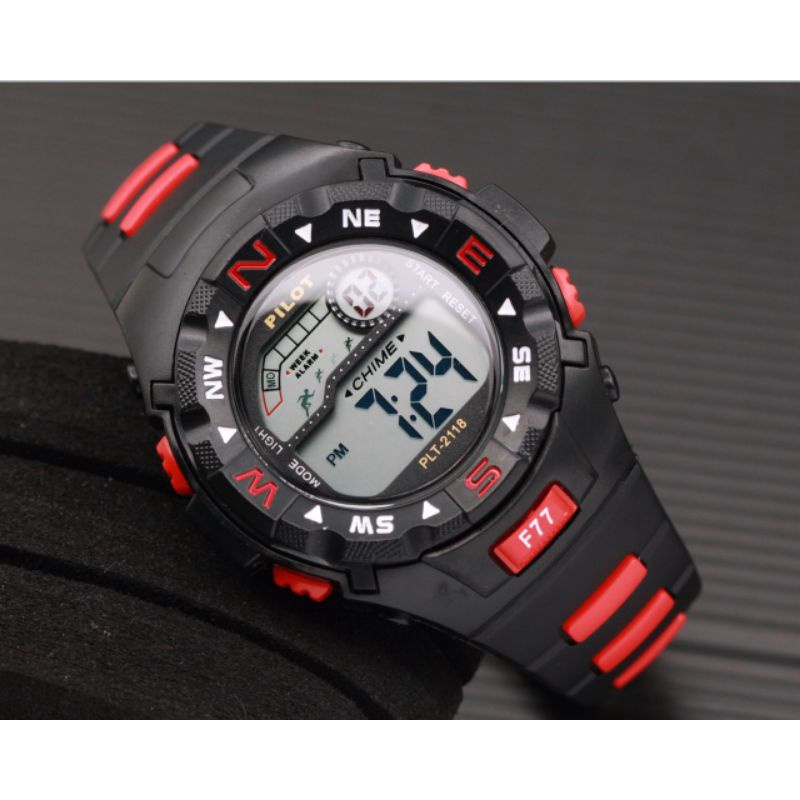 Jam Tangan Pria Digital Pilot Original 2118 Tahan Air Gratis Ongkir COD