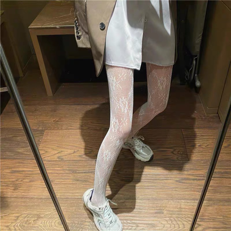 Stocking Wanita jaring Motif Fashion Silk Fishnet Stocking 8107