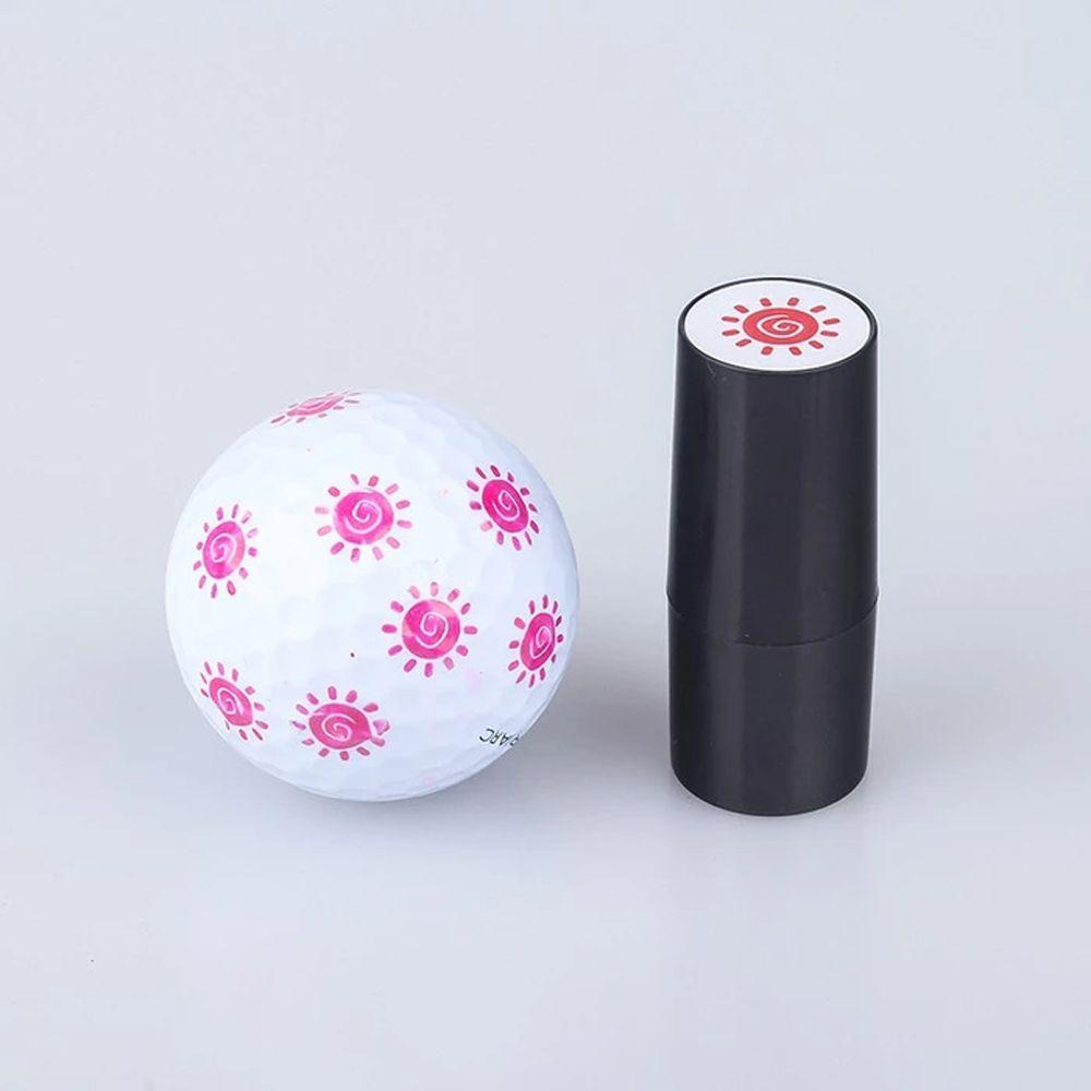 Lanfy Golf Ball Stamper Alat Bantu Latihan Golfer Hadiah Berbagai Pola Tahan Lama Segel Kesan Plastik Multiwarna