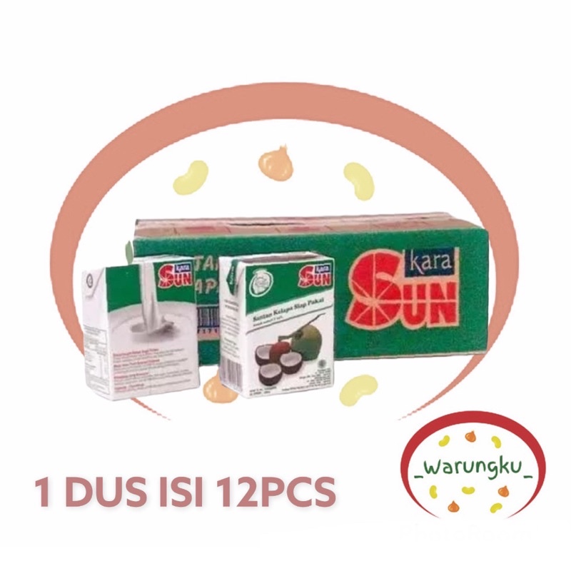 [GROSIR] SunKara KOTAK 1 Dus isi 12pcs x 200ml Santan cair Sun Kara