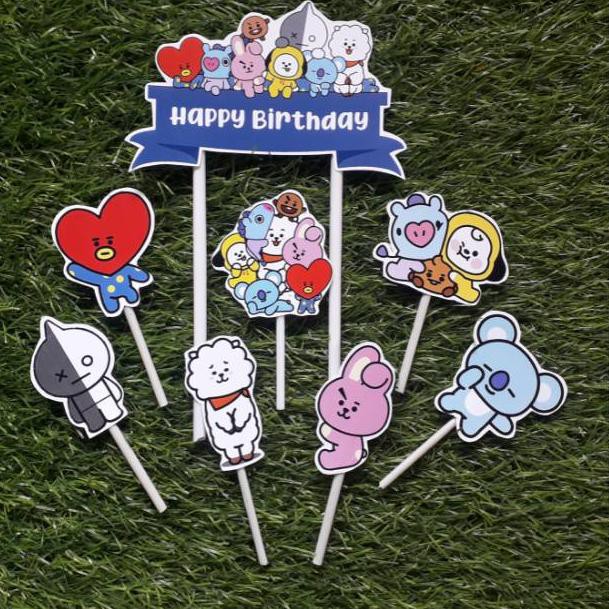 

Sw4Code Toppercake plus / Hiasan kue / Tusukan kue BT21(paling laris)M3N1