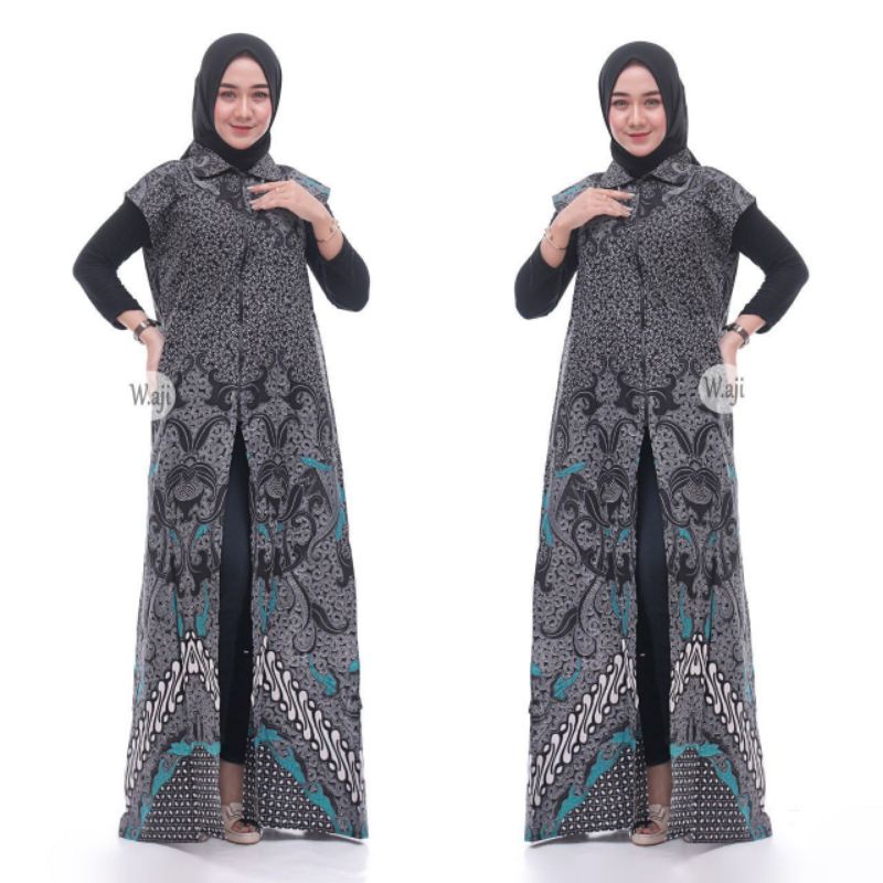 LONGCARDY BATIK WANITA CARDIGAN OUTER MONOKROM BAJU PEREMPUAN SERAGAM KEREN