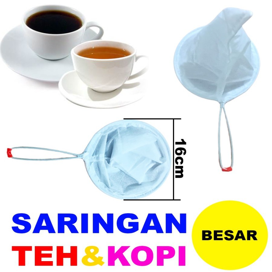 Saringan Teh/Kopi Kain - Saringan Gagang Besi Coffee Tea Strainer