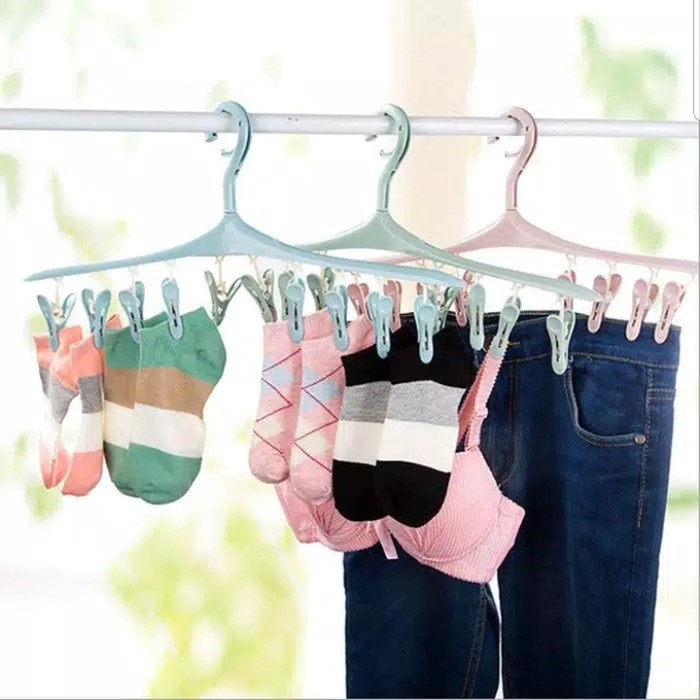 JEMURAN KAOS KAKI / dalaman 8 in 1 hanger gantungan serbaguna jepitan praktis multifungsi