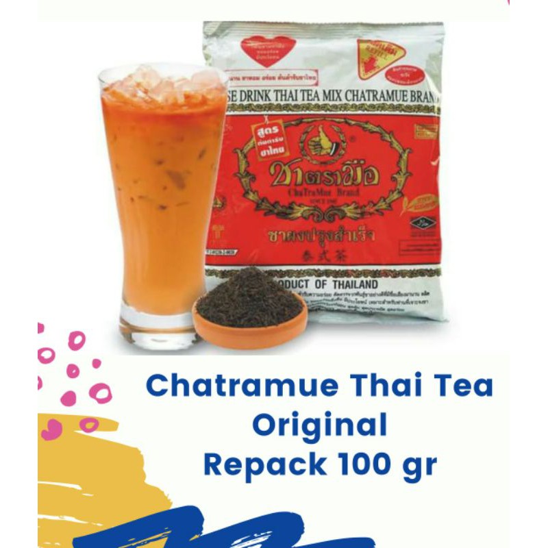 

Repack 100gr Thai Tea Chatramue ( bubuk teh thailand ) | Chatramue Brand Original Merah Semarang