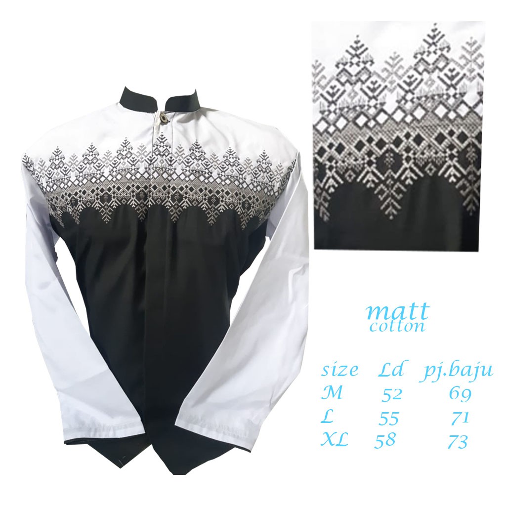 Baju koko Pria Muslim Lengan Pendek Terbaru Al qadr/ AB Al kahfi Bareno COD Katun