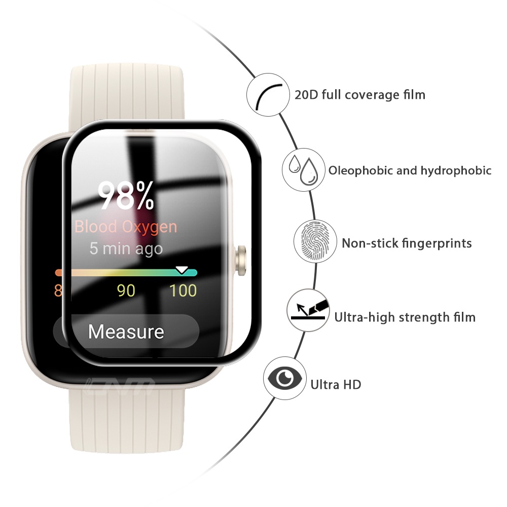 Pelindung Layar Smartwatch 3D Curved Soft Edge Untuk Huami Bip 3 / 3 Pro