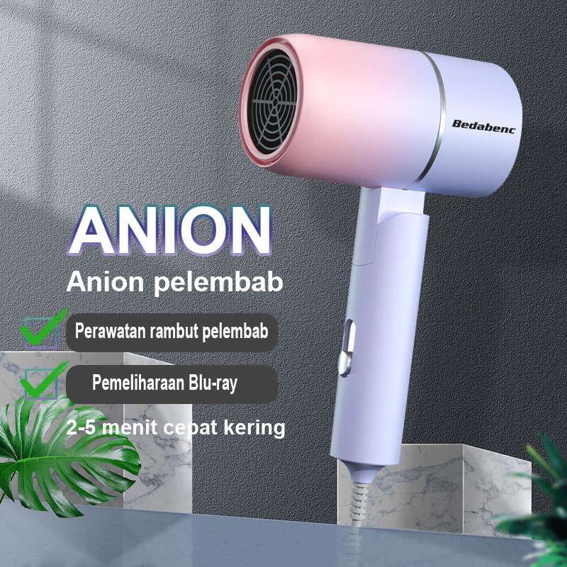 Hair Dryer Negative Lon Portable Pengering Rambut Hair Protection Quick Drying Hairdryer Low Noise