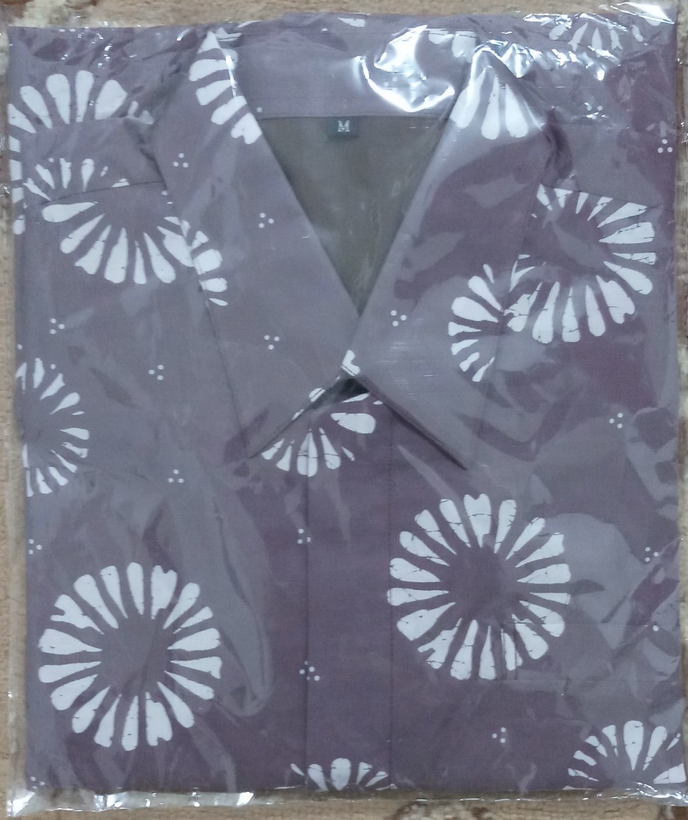 Asta Sibori Kemeja Batik Pria Lengan Pendek Slimfit Katun Printing Hem Baju Seragam Kantor Modern