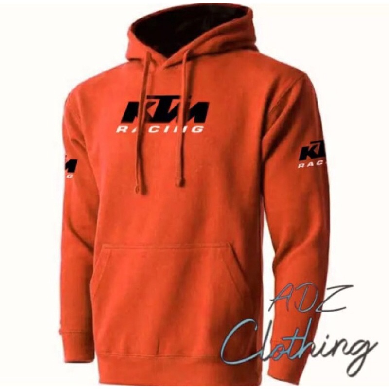 JAKET Motor KTM hoodie Jumper pullover bahan Flecee Orange kombinasi hitam ready size S/M/L/XL/XXL/3