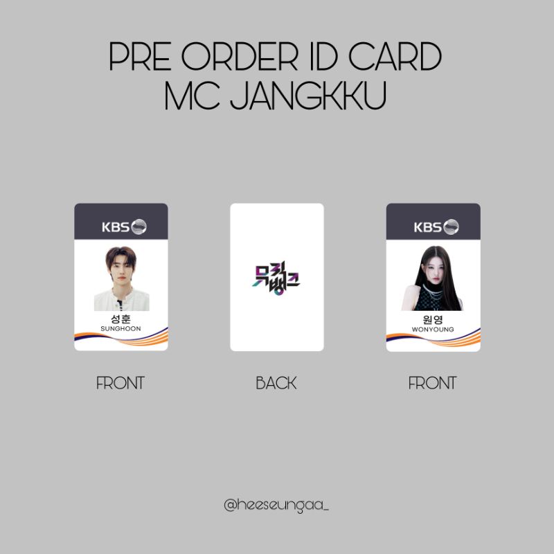 ID CARD MC JANGKKU SUNGHOON WONYOUNG