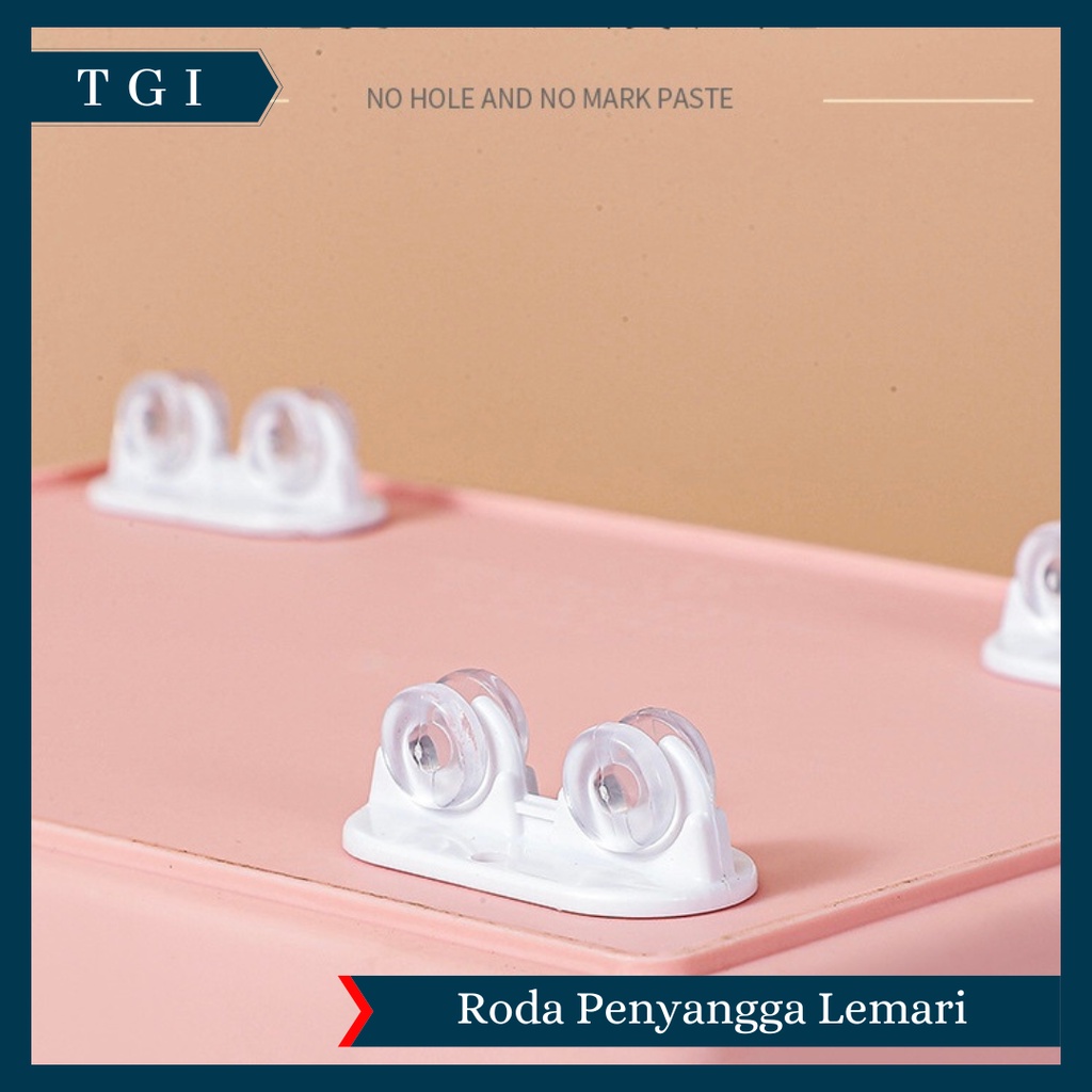 TGI - [ 4 PCS ] RODA KECIL TEMPEL TAMBAHAN / RODA KECIL TEMPEL KUAT / ROLLER 4 PCS / RODA LEMARI / RODA TONG SAMPAH / RODA SERBAGUNA / RODA MINI