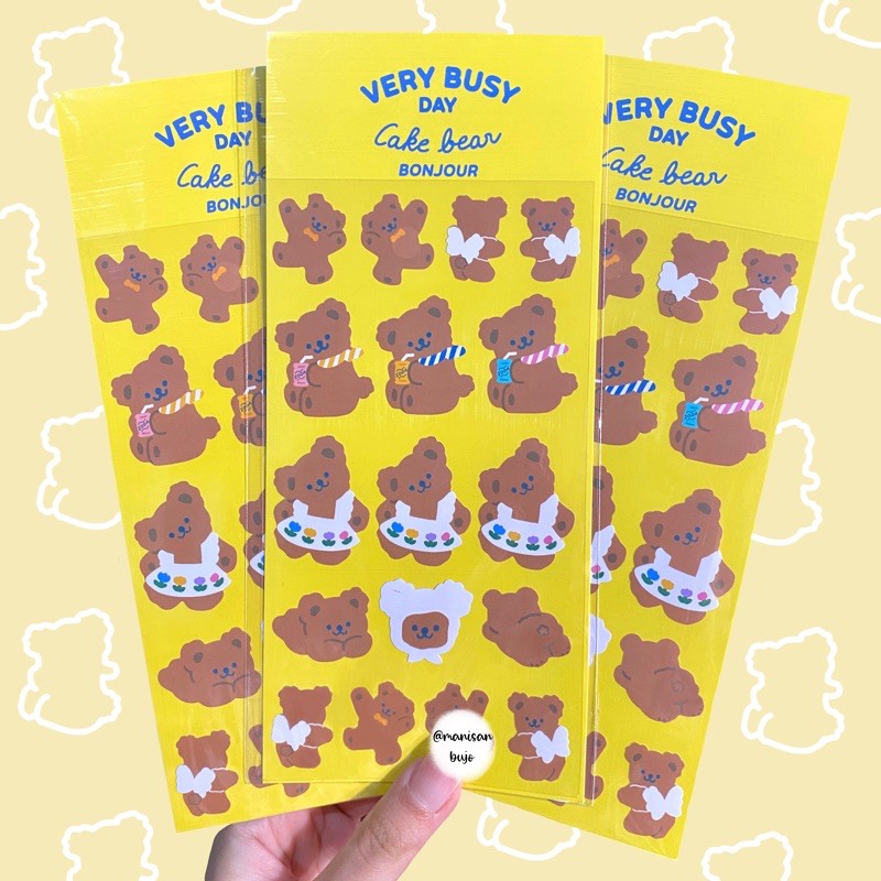 

Dancing beary stickers ( Sticker bujo Sticker journaling Sticker bullet jurnal Sticker korea )