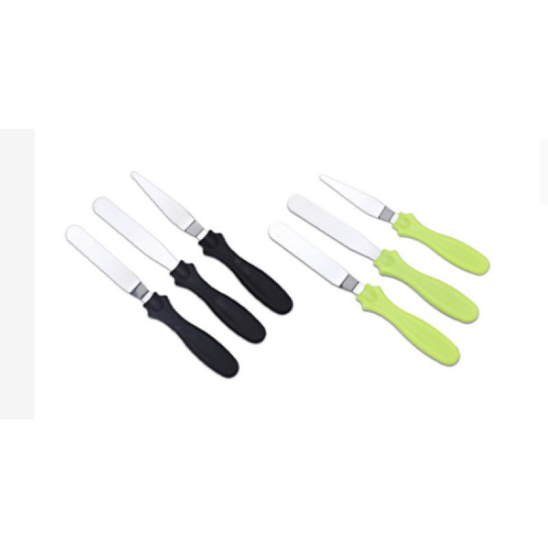 Set Cream Spatula (Isi 3 pcs) Stainless Steel / Scraper Butter / Pisau Dekor Mentega