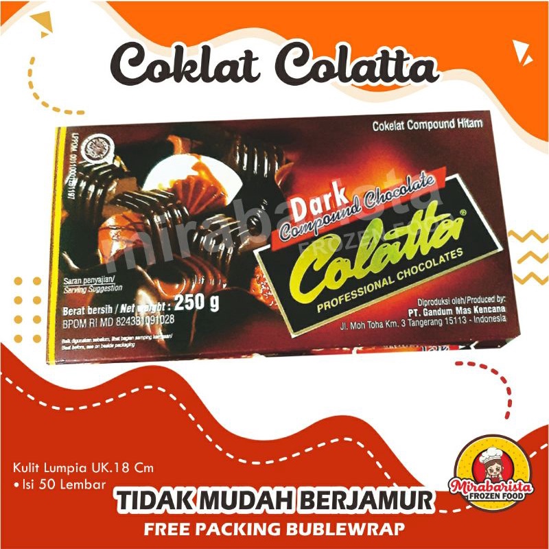 

COLATTA DARK CHOCOLATE COMPOUND/Cokelat Colatta/Dark Chocolate Colatta" Premium "TERLARIS"250g