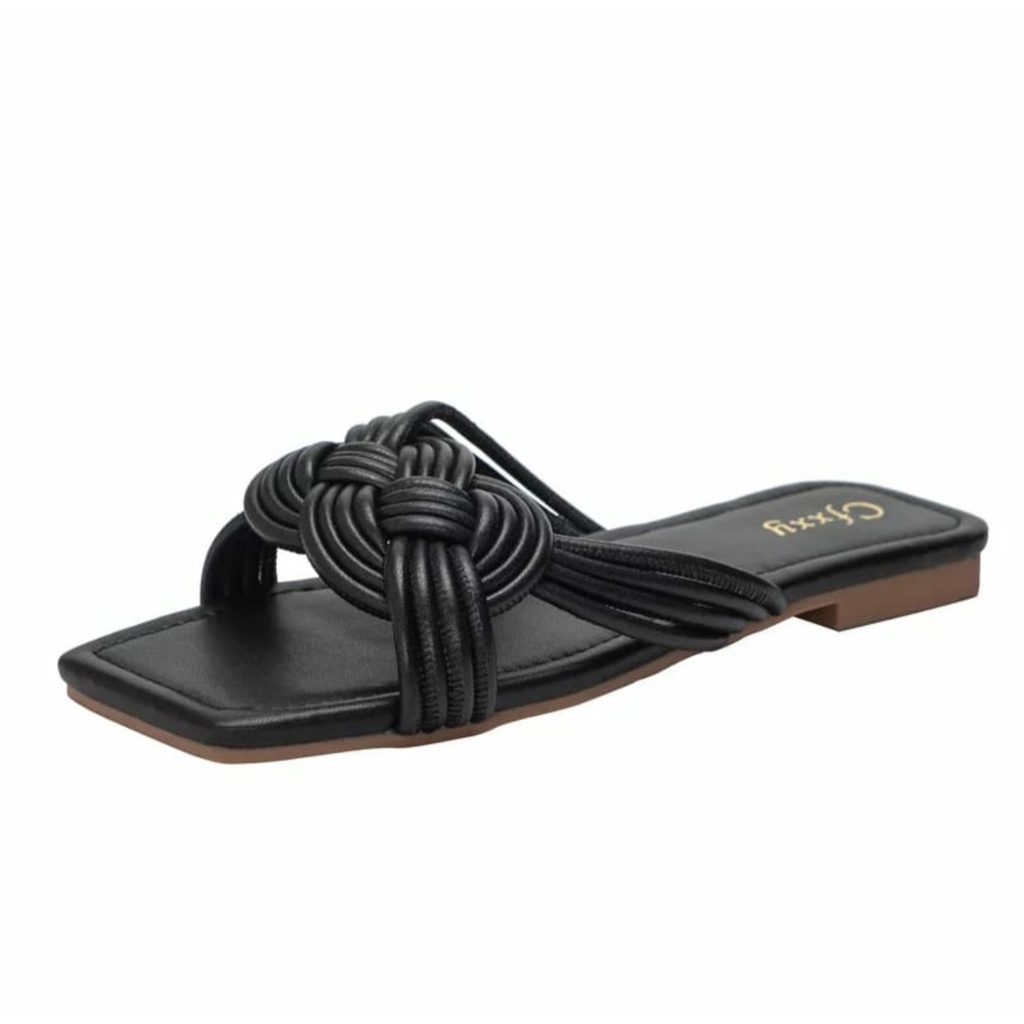 Sandal wanita teplek strap tali anyam