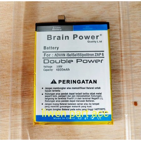 Double Power Battery Batere Batre Baterai Brain Power Advan i5A i55 Socket