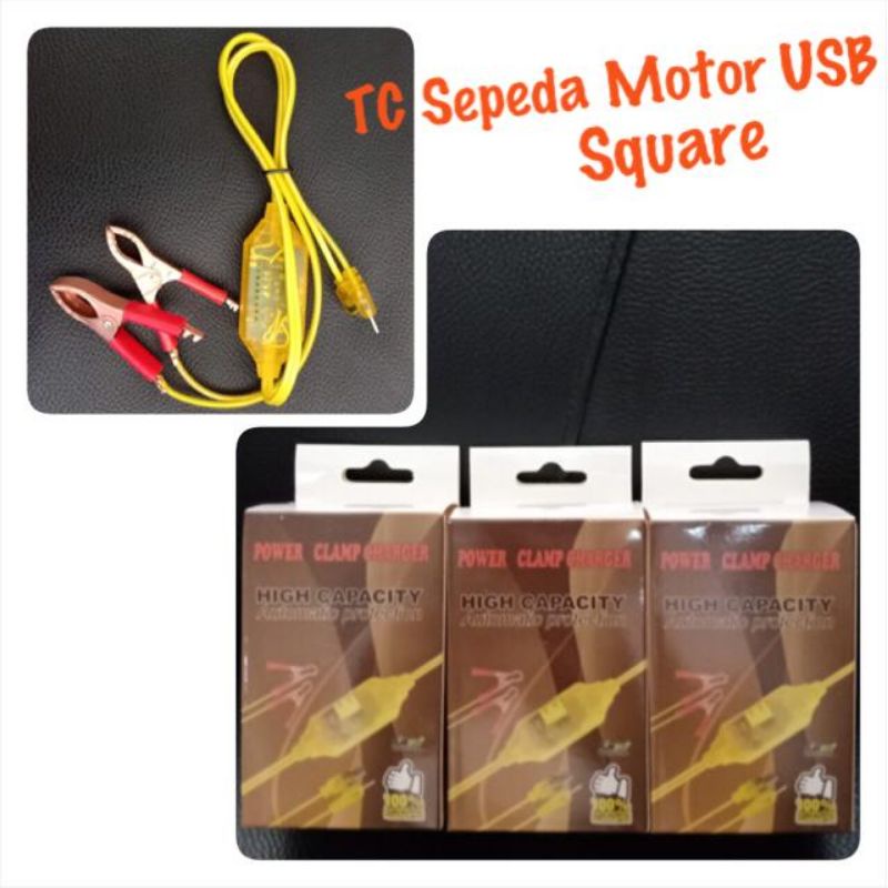 Tc Charger Hp Motor  3 in 1  /DC Charger Hp Aki Sepeda Motor Micro 3in1 USB Jepit Accu / charger untuk di motor